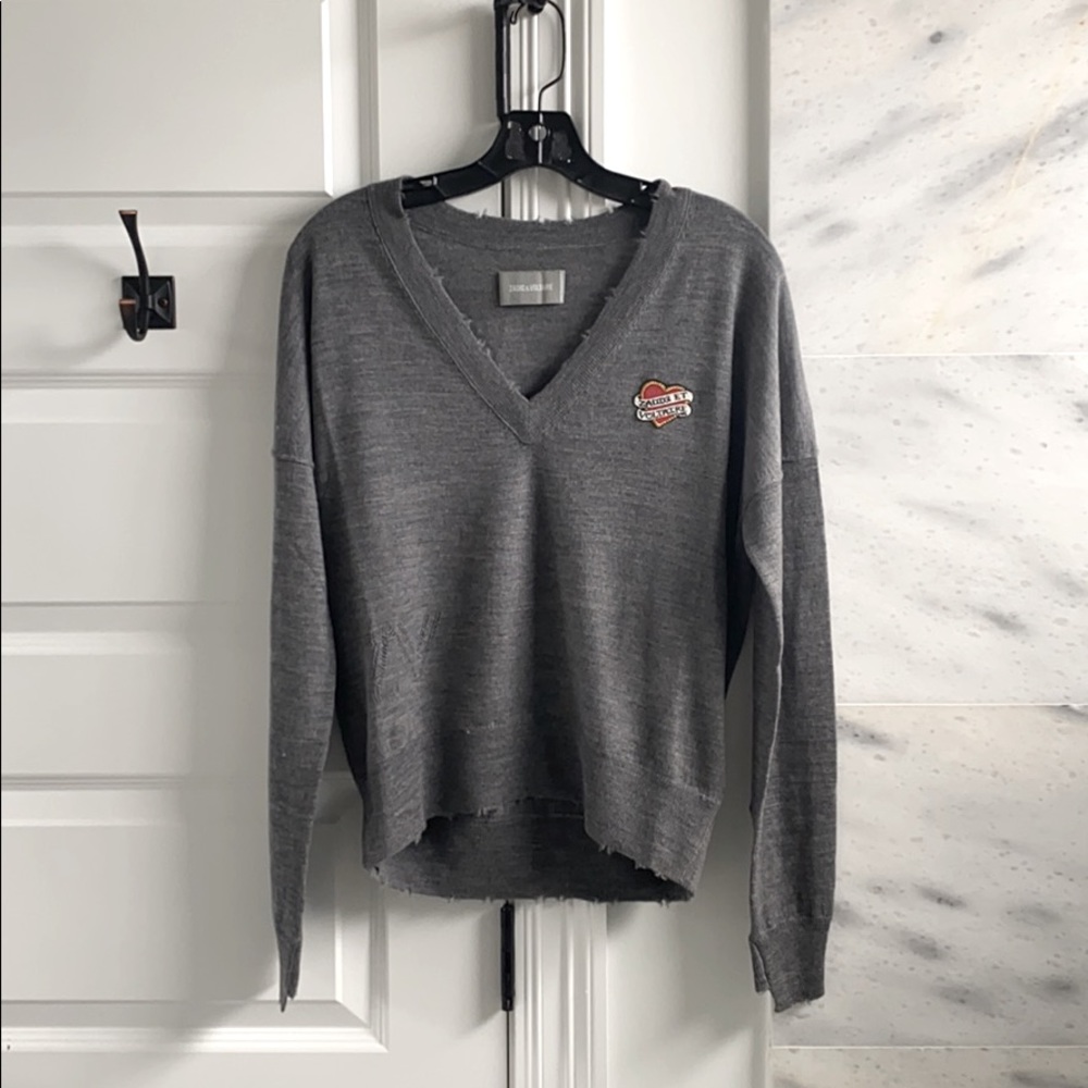 Zadig & Voltaire Gray Sweater SZ XS